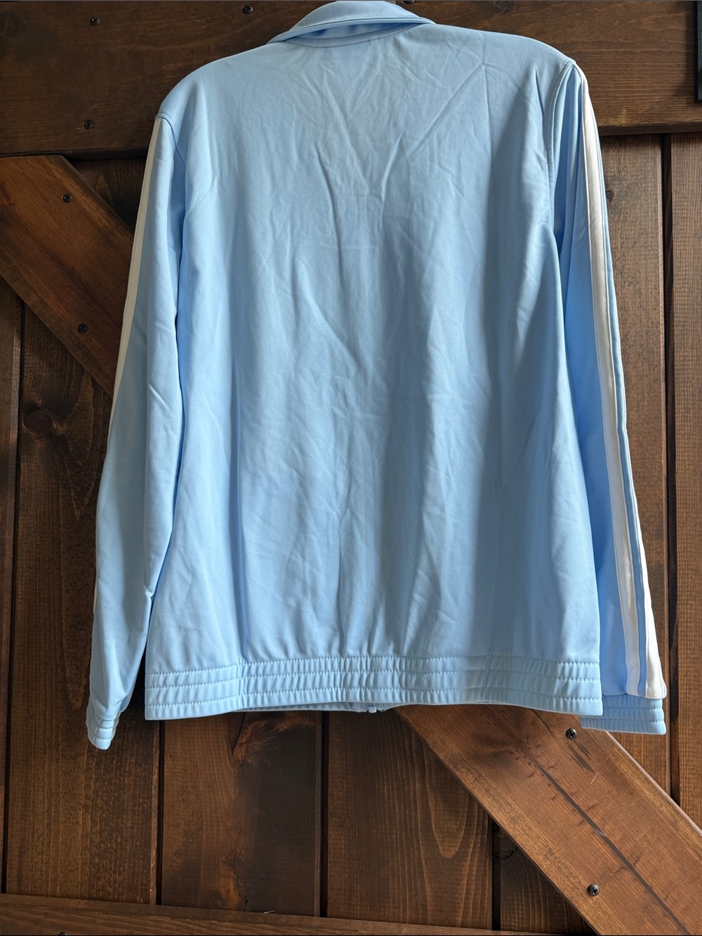 adidas Baby Blue Track Jacket with White Stripes - Picture 2 of 2
